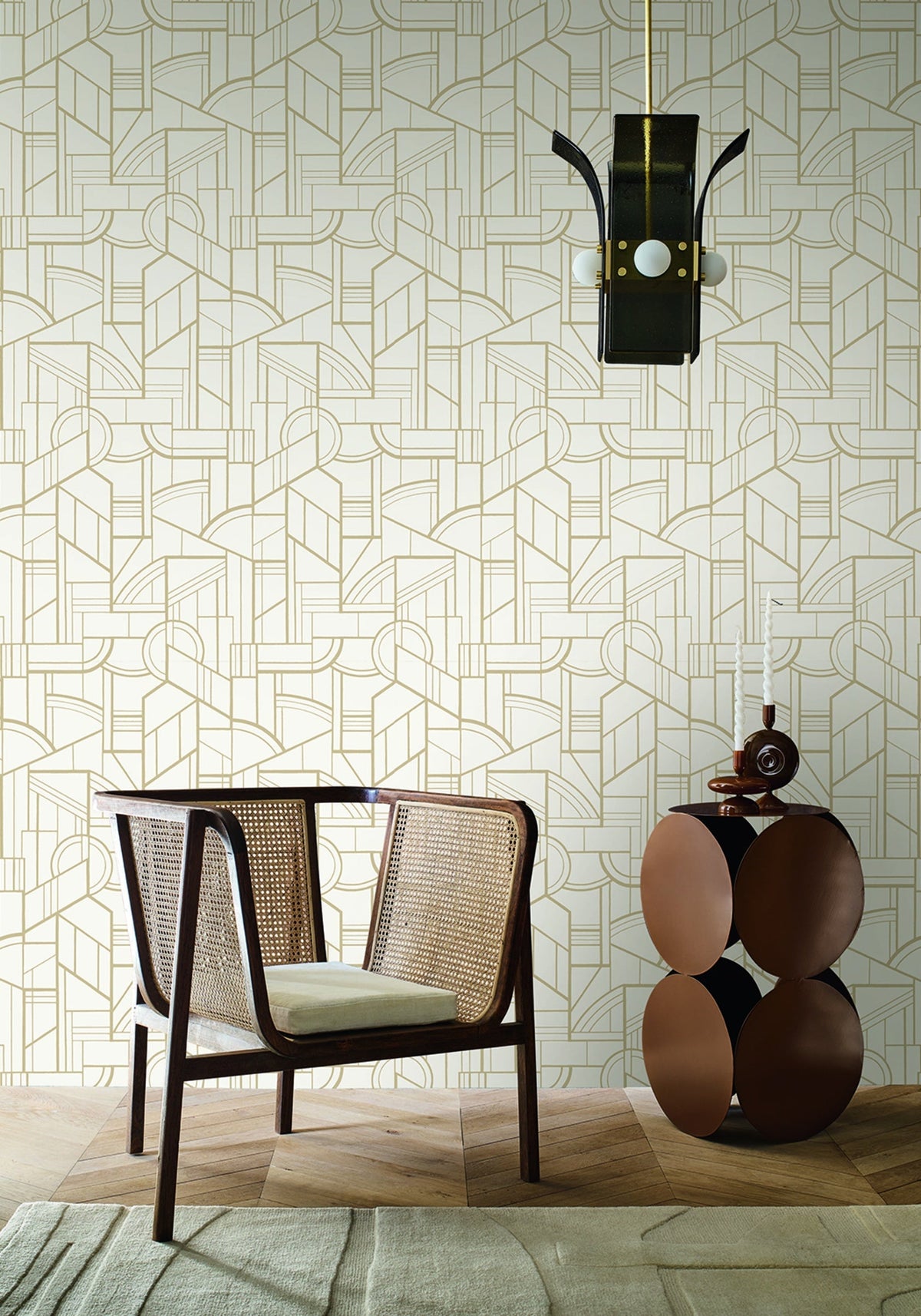 Casamance behang wit in een interieur