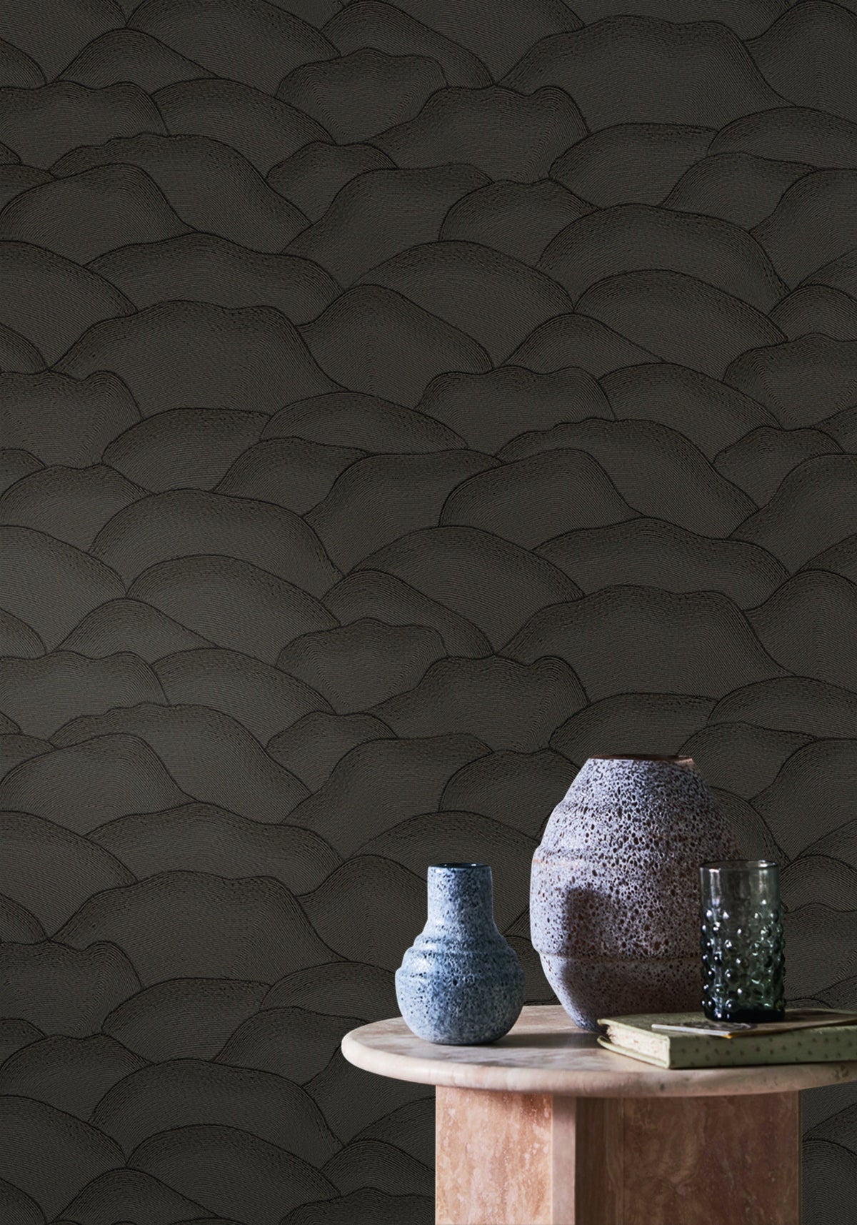 Casamance behang zwart in een interieur