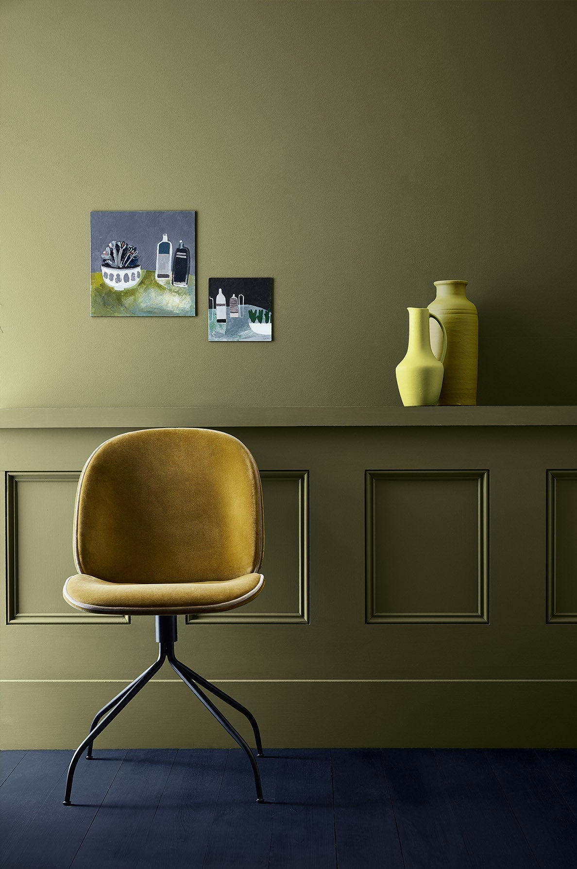 Little Greene Olive Colour (72) in een interieur