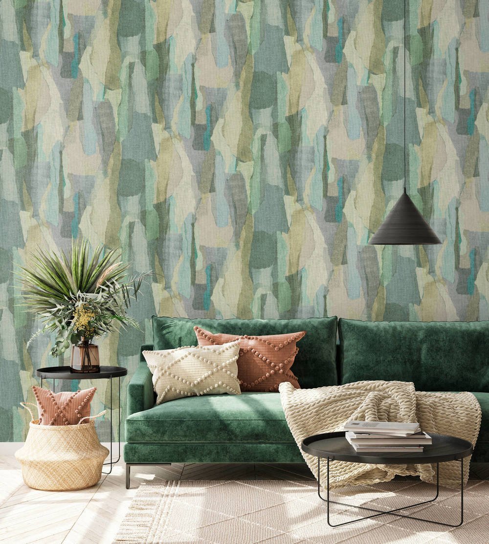 Hookedonwalls Behang Turquoise