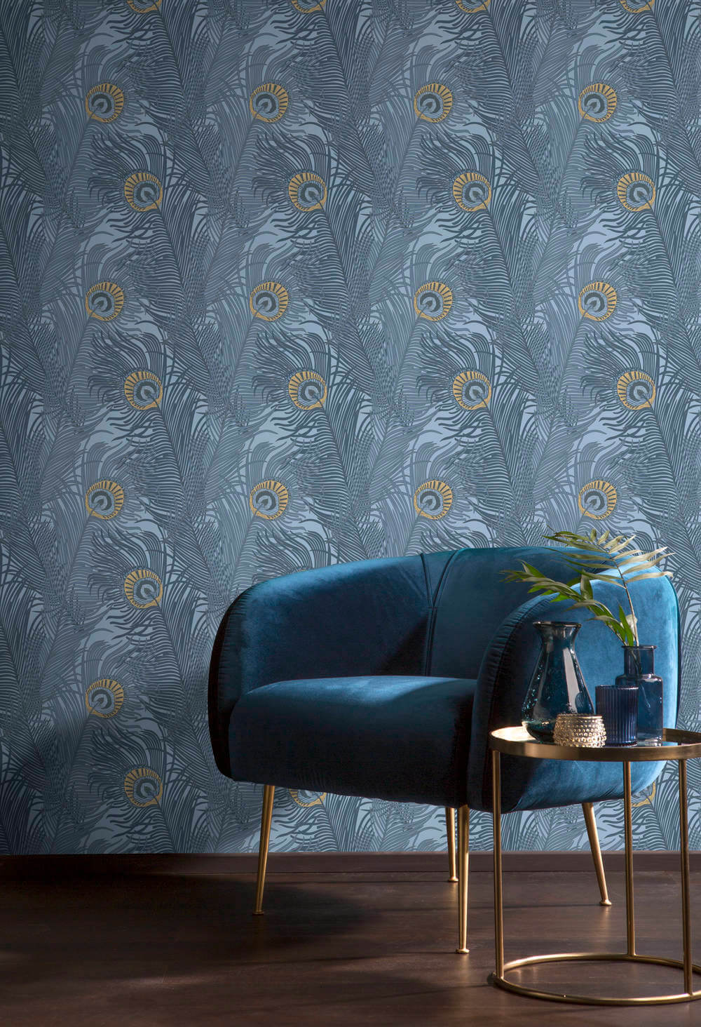 Hookedonwalls Behang Blauw