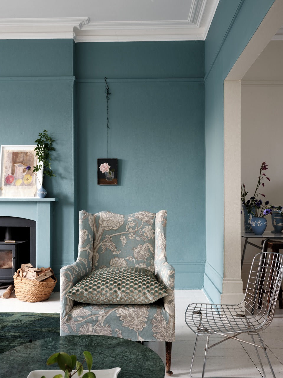 Farrow & Ball Berrington Blue (14) in een interieur