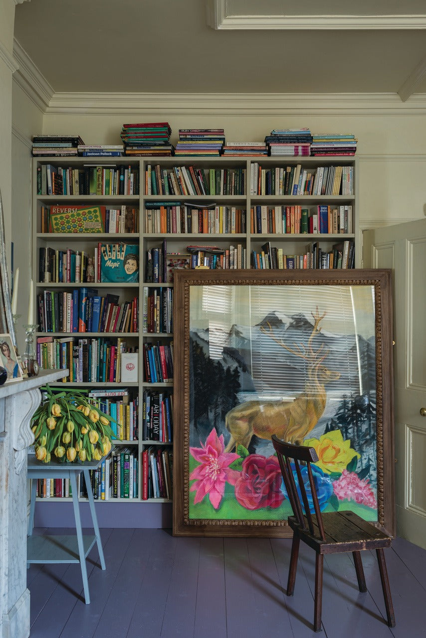 Farrow & Ball Brassica (271) Tester in een interieur