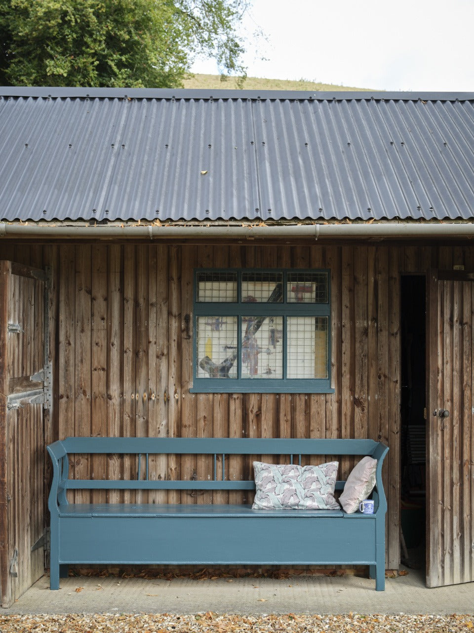 Farrow & Ball Coppice Blue (G9) in een interieur