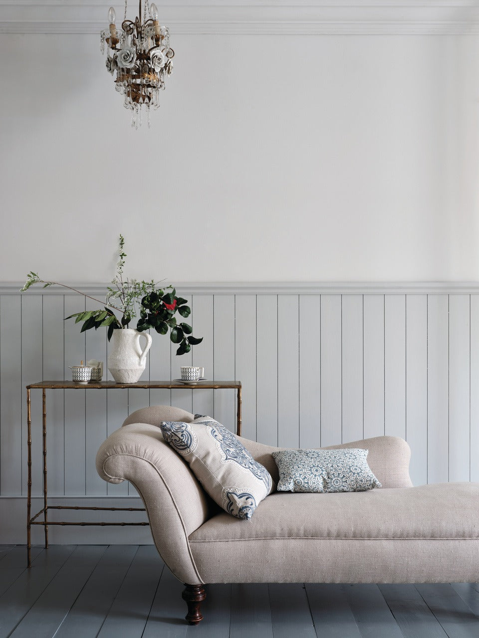 Farrow & Ball Dimpse (277) Tester in een interieur