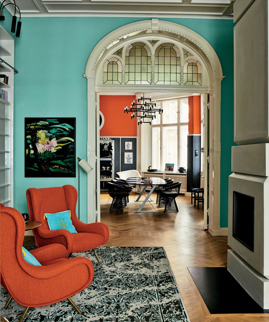 Farrow & Ball Dix Blue® (82) Tester in een interieur