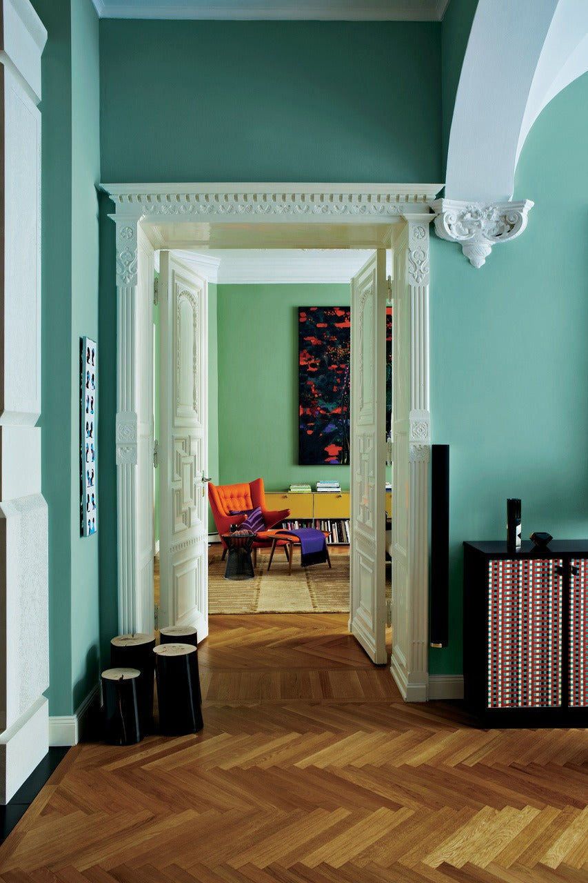 Farrow & Ball Saxon Green (80) in een interieur
