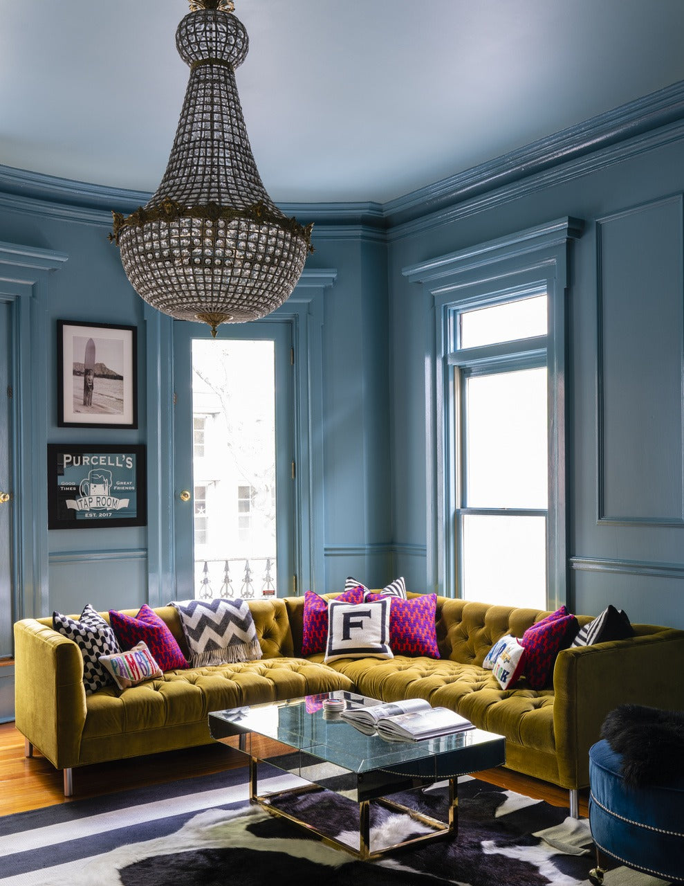 Farrow & Ball Stone Blue (86) in een interieur