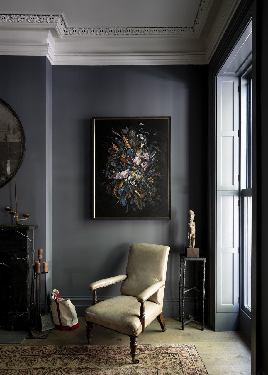 Farrow & Ball Down Pipe (26) Tester in een interieur