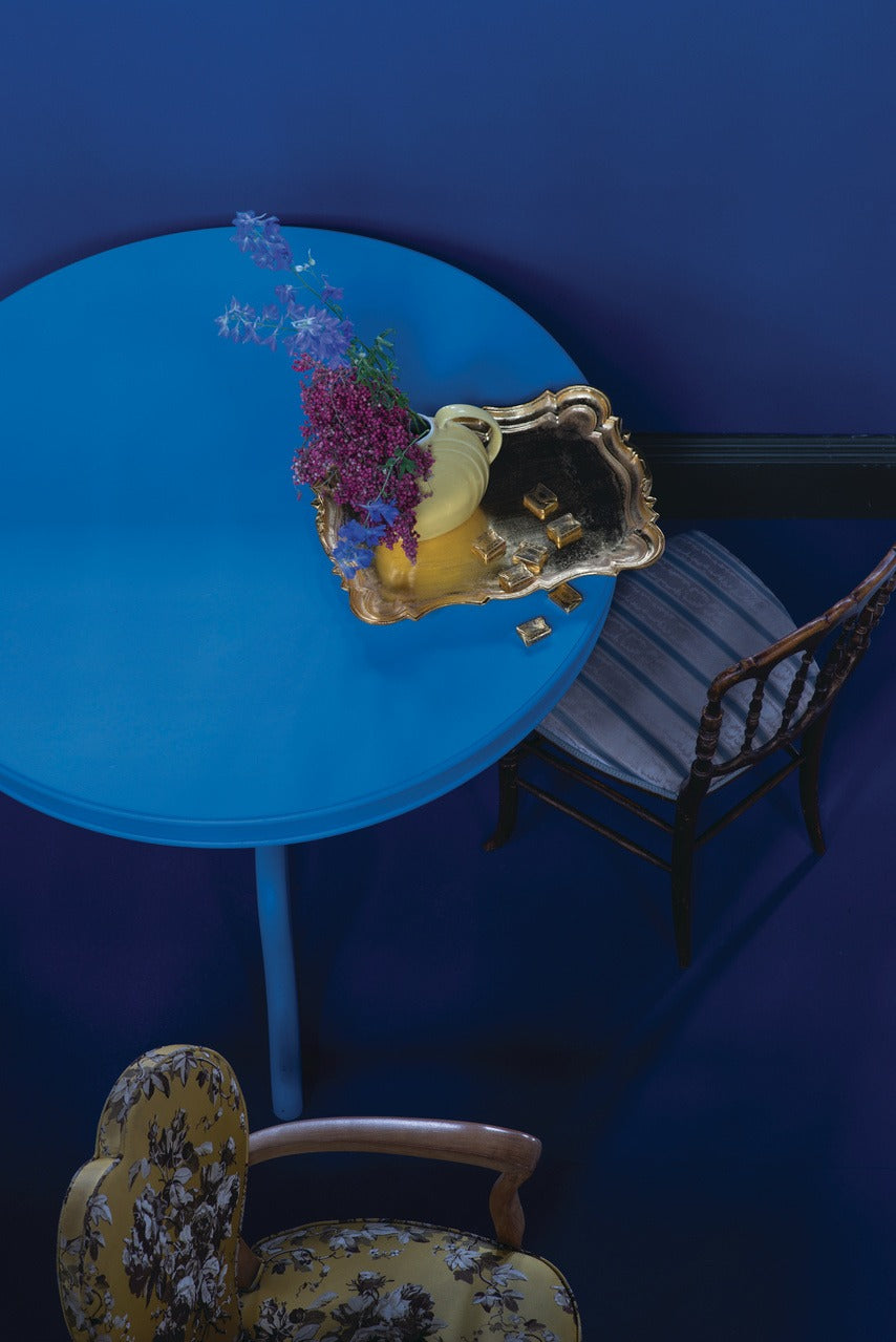 Farrow & Ball Drawing Room Blue (253) in een interieur