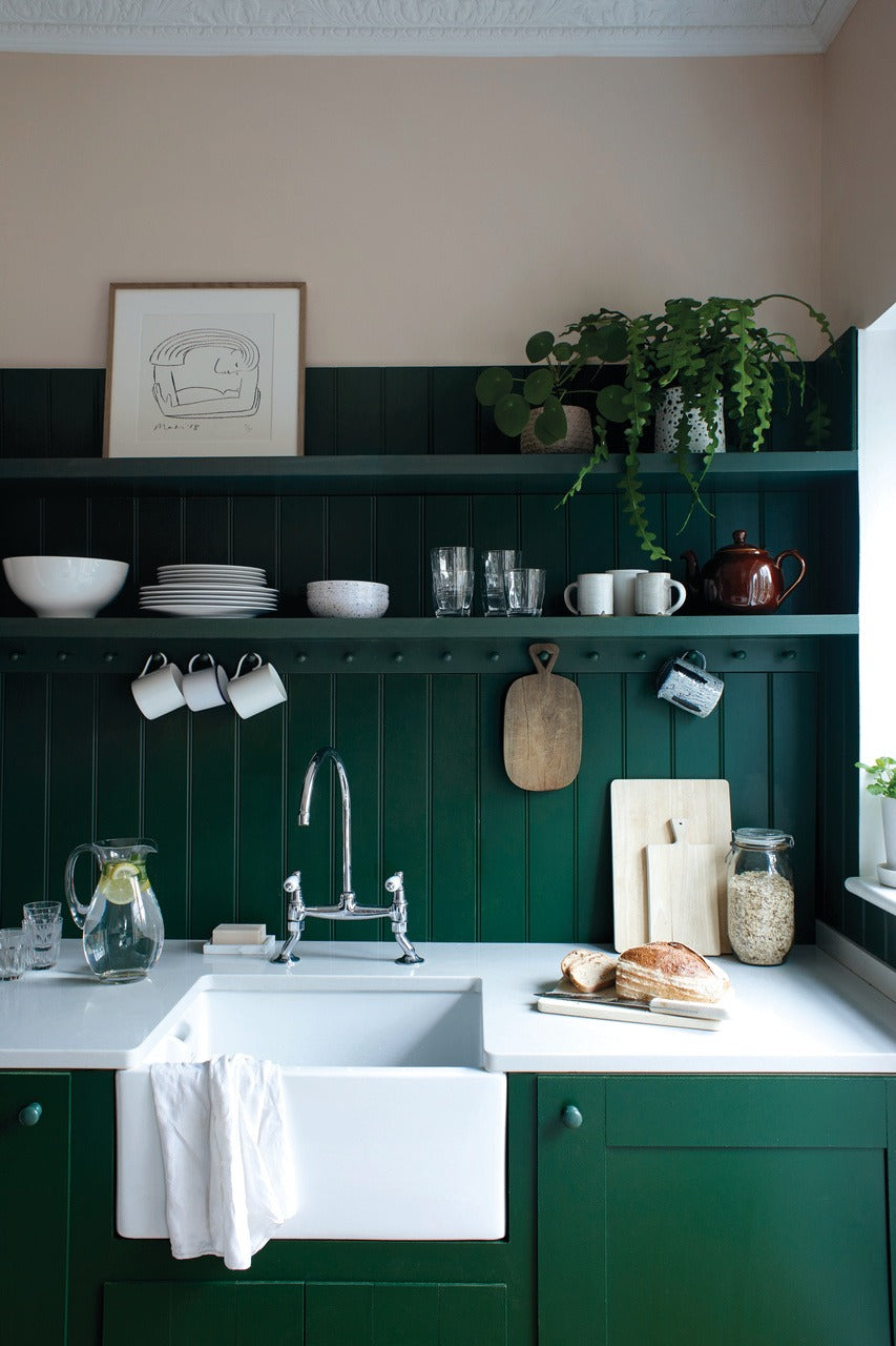 Farrow & Ball Duck Green (W55) in een interieur