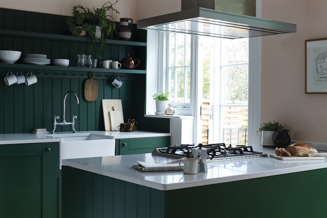 Farrow & Ball Duck Green (W55) in een interieur