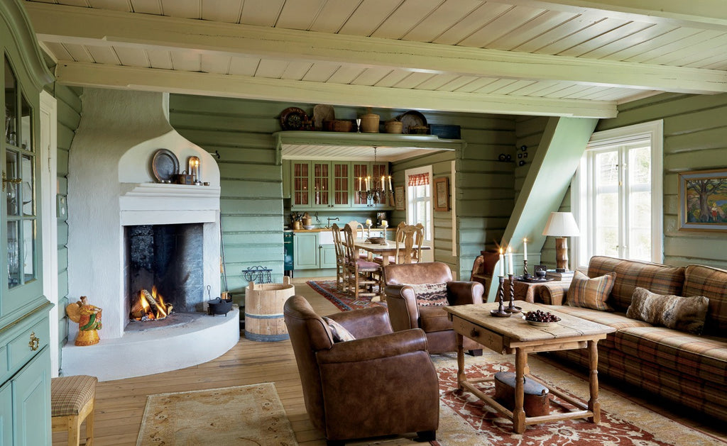 Farrow & Ball Lichen (19) Tester in een interieur