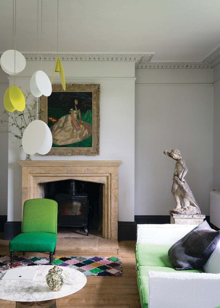 Farrow & Ball Lime White (1) Tester in een interieur