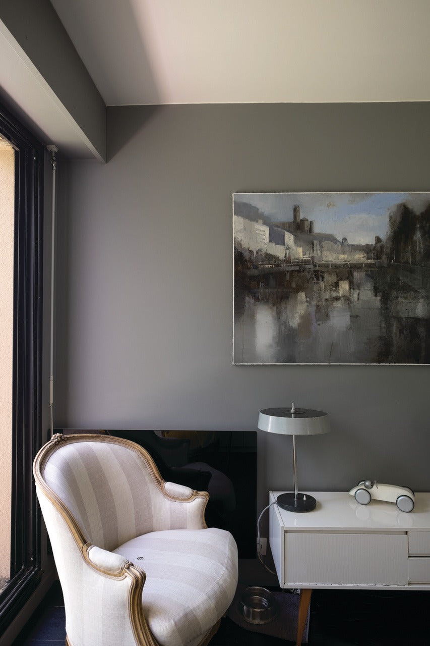 Farrow & Ball Mole's Breath (276) Tester in een interieur