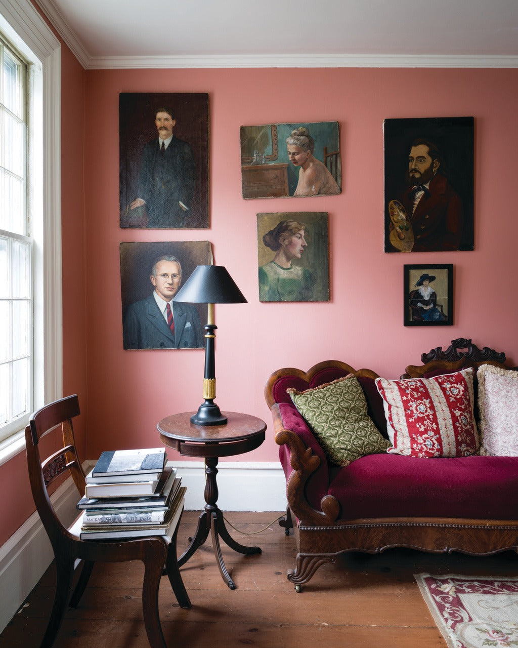 Farrow & Ball Nancy's Blushes (278) Tester in een interieur