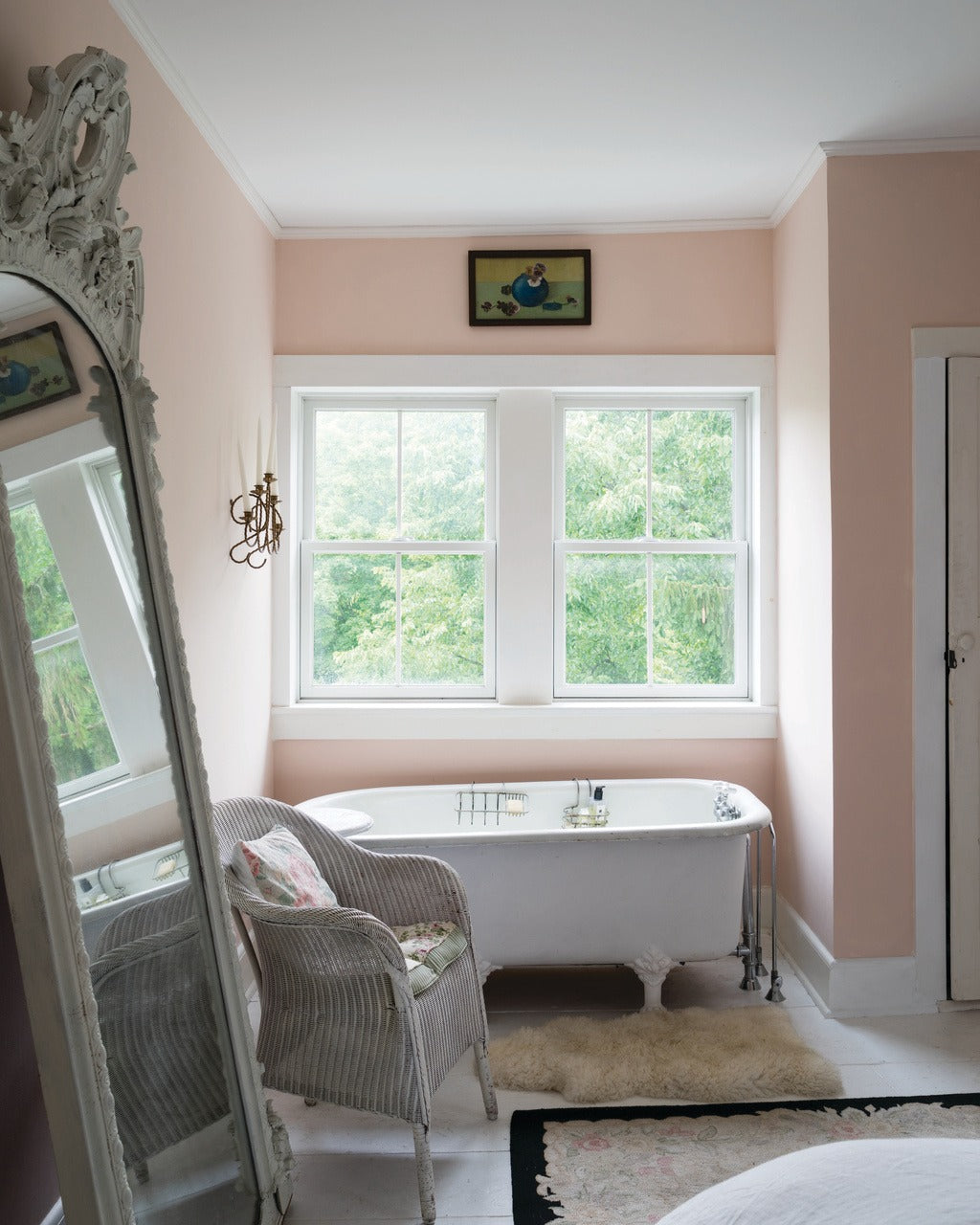 Farrow & Ball Pink Ground (202) Tester in een interieur