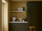 Farrow & Ball Reduced Green (313) in een interieur