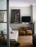 Farrow & Ball Shaded White (201) Tester in een interieur