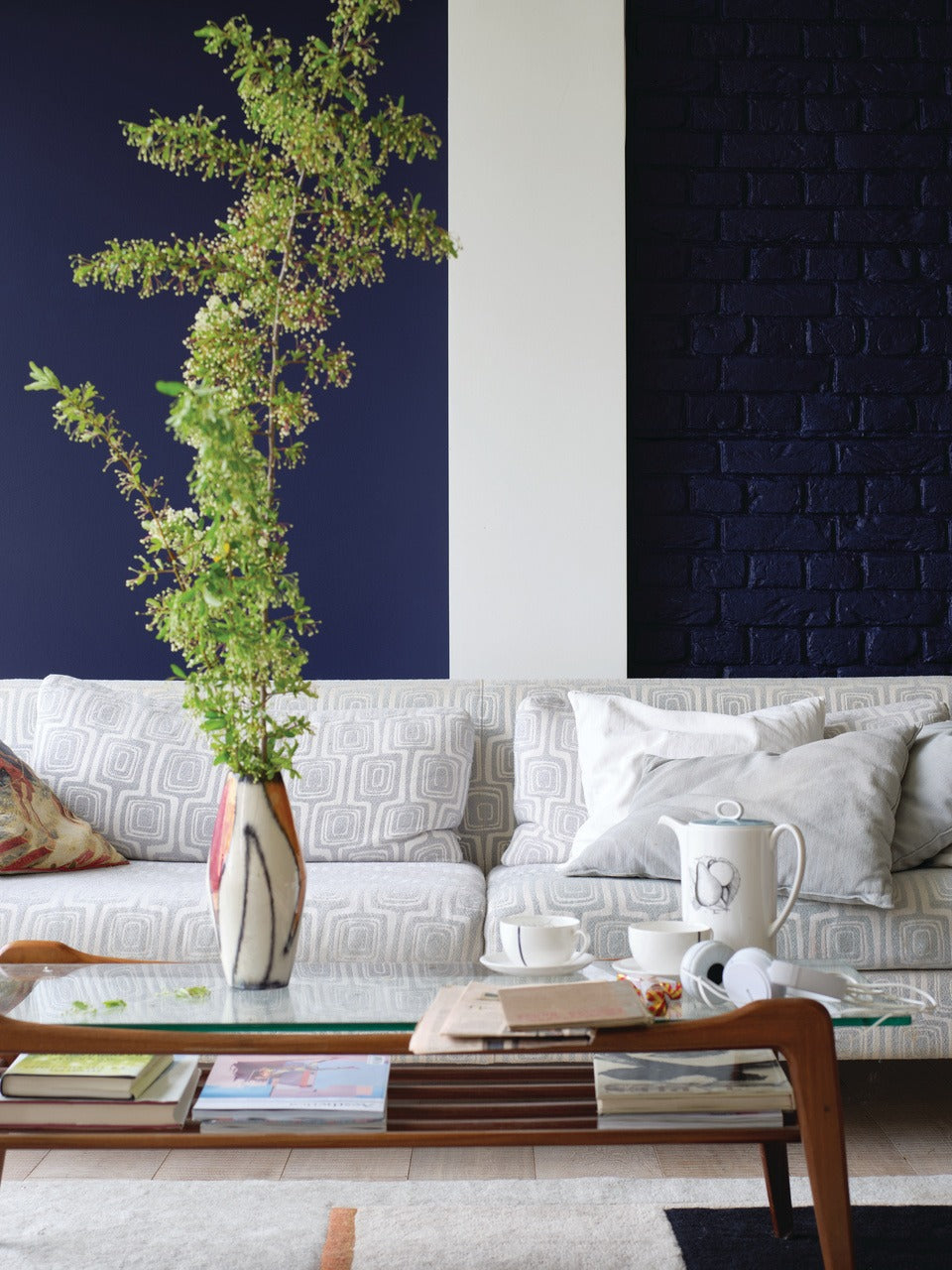 Farrow & Ball Titmouse Blue (W24) in een interieur