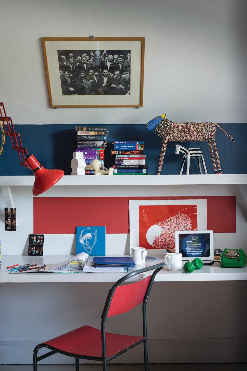Farrow & Ball Stiffkey Blue (281) in een interieur