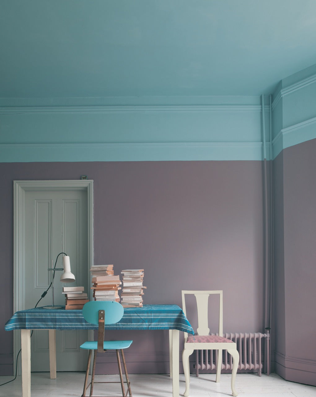 Farrow & Ball Stone Blue (86) Tester in een interieur