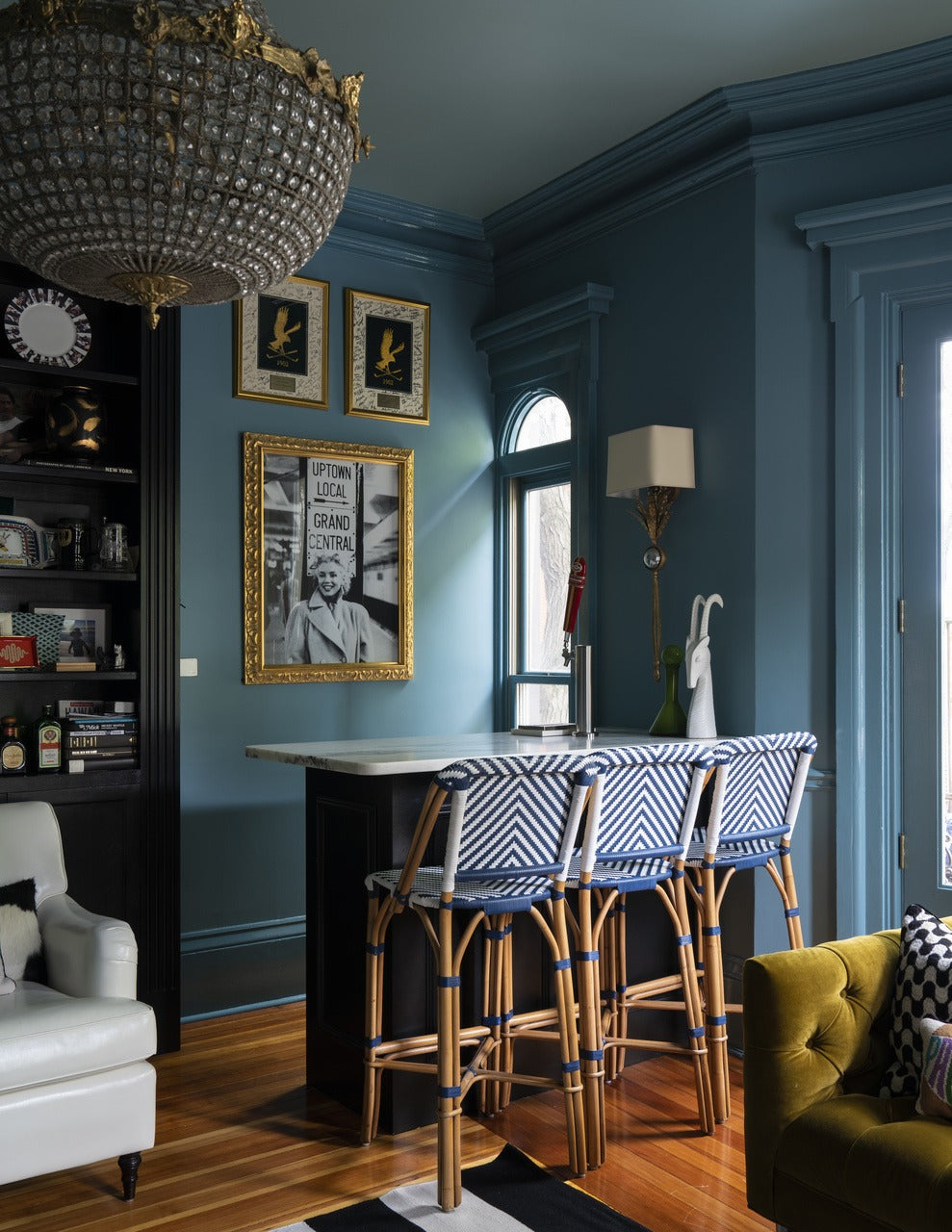 Farrow & Ball Stone Blue (86) Tester in een interieur