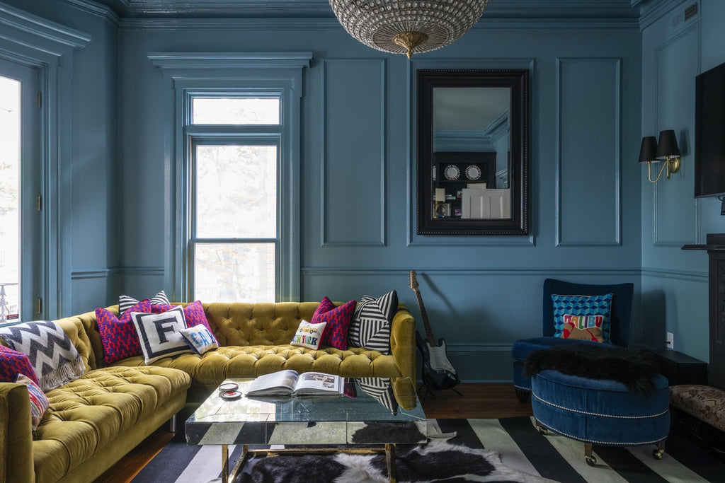 Farrow & Ball Stone Blue (86) Tester in een interieur