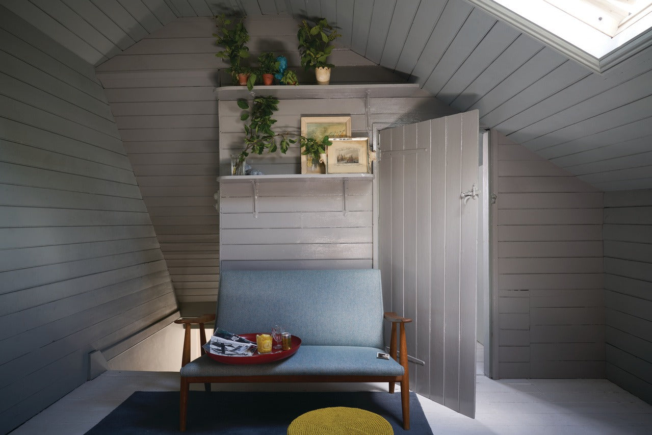 Farrow & Ball Worsted (284) in een interieur