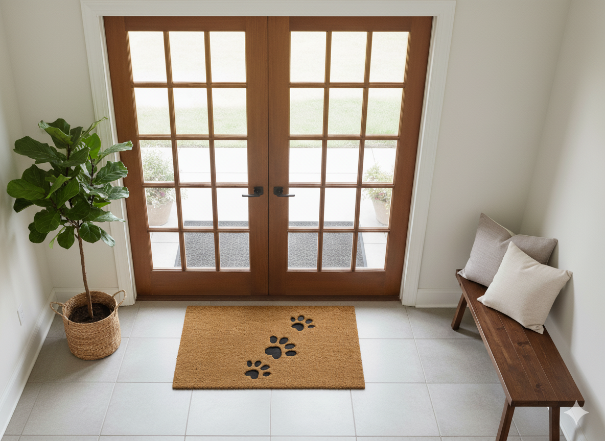 Hamat Ruco Embossed Rubber Paws - Kokosmat met pootafdrukken - 40 x 60 cm
