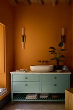 Little Greene Ashes of Marigold (350) in een interieur