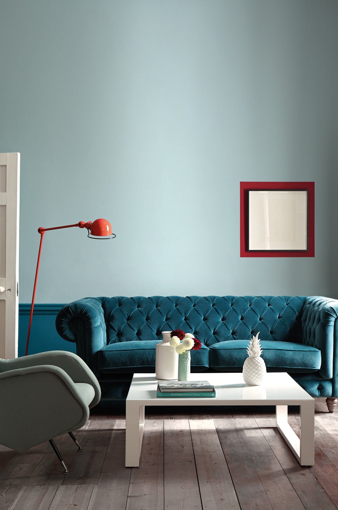 Little Greene Celestial Blue (101) in een interieur