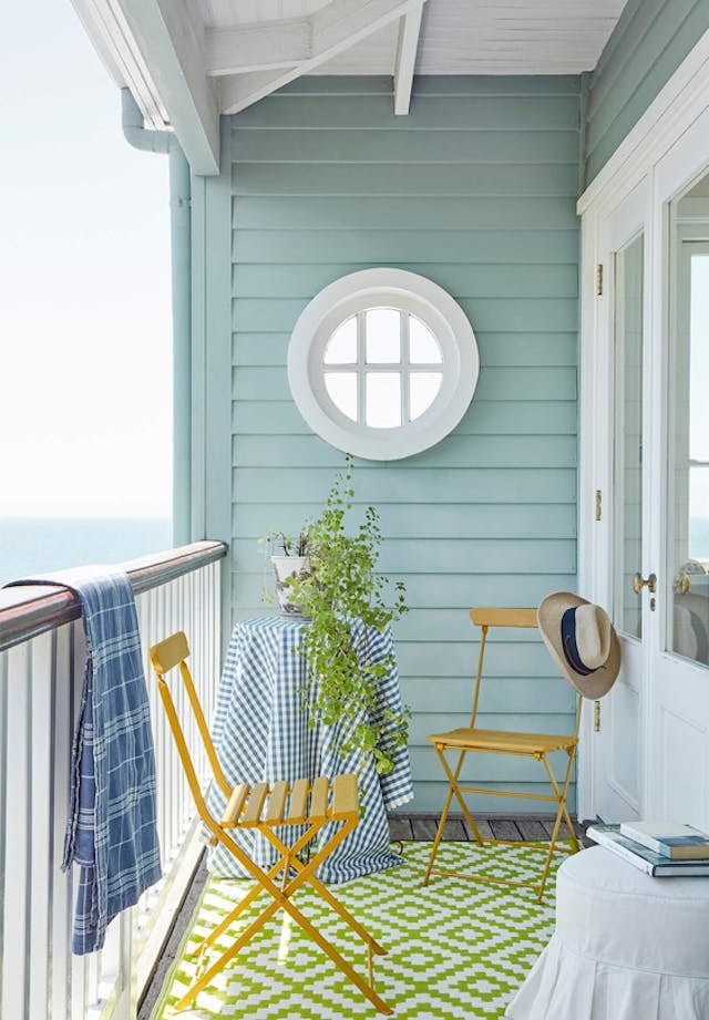 Little Greene Celestial Blue (101) - Tester in een interieur