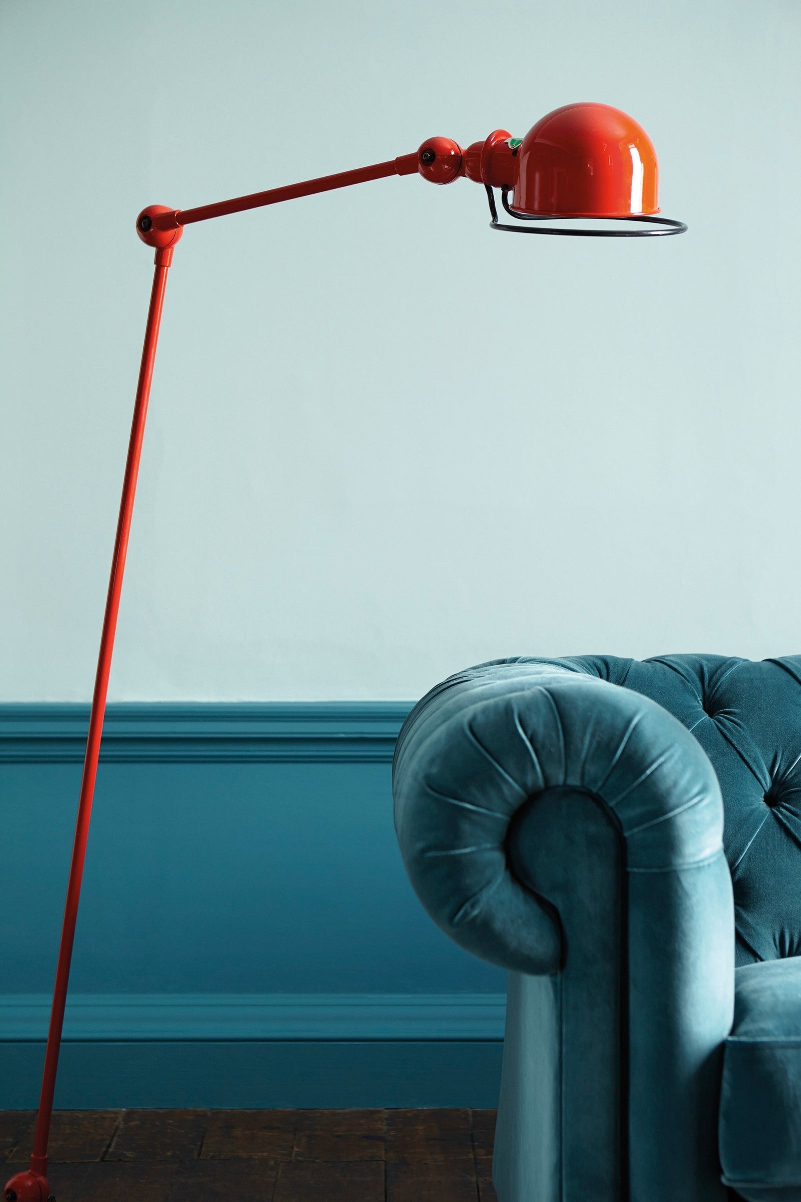 Little Greene Celestial Blue (101) - Tester in een interieur
