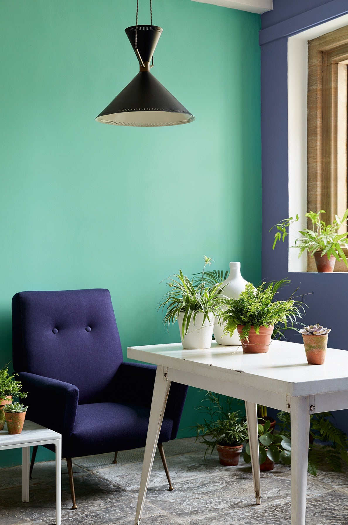 Little Greene Green Verditer (92) - Tester in een interieur