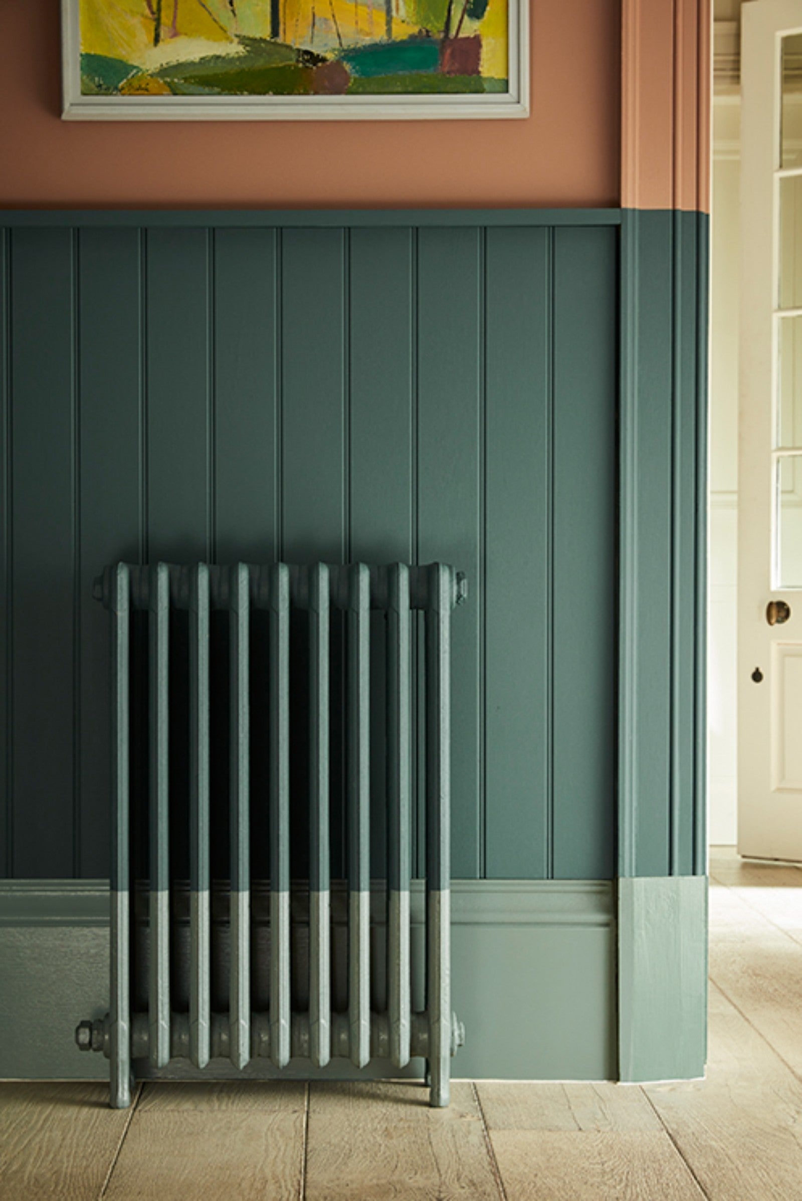 Little Greene Harley Green (312) - Tester in een interieur