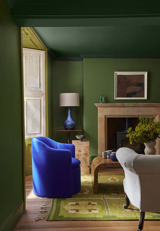 Little Greene Hopper (297) - Tester in een interieur