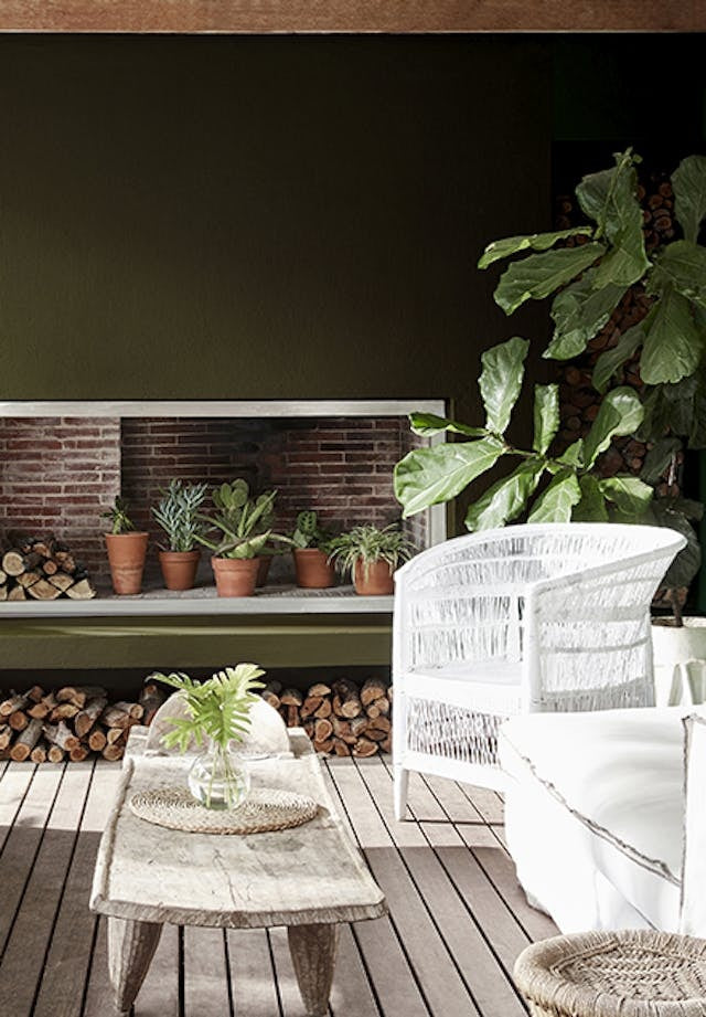 Little Greene Invisible Green (56) in een interieur
