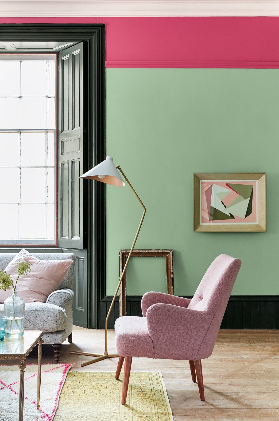 Little Greene Pea Green (91) in een interieur