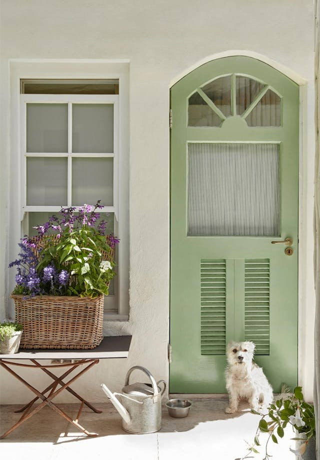 Little Greene Pea Green (91) in een interieur