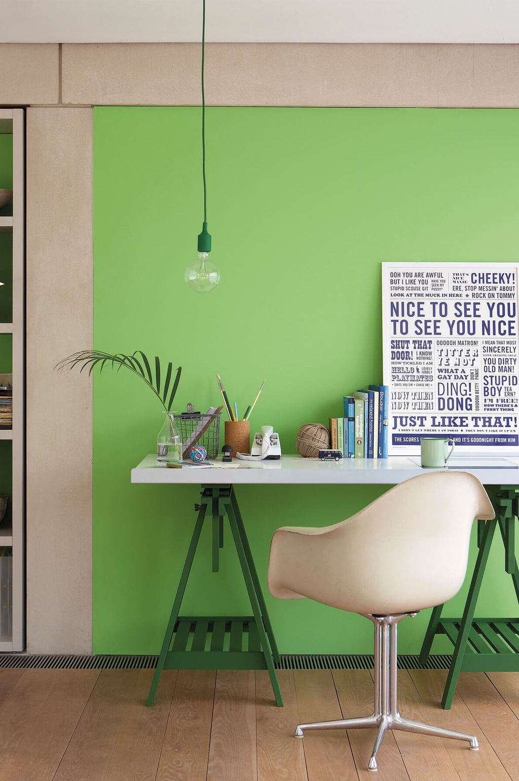 Little Greene Phthalo Green (199) - Tester in een interieur