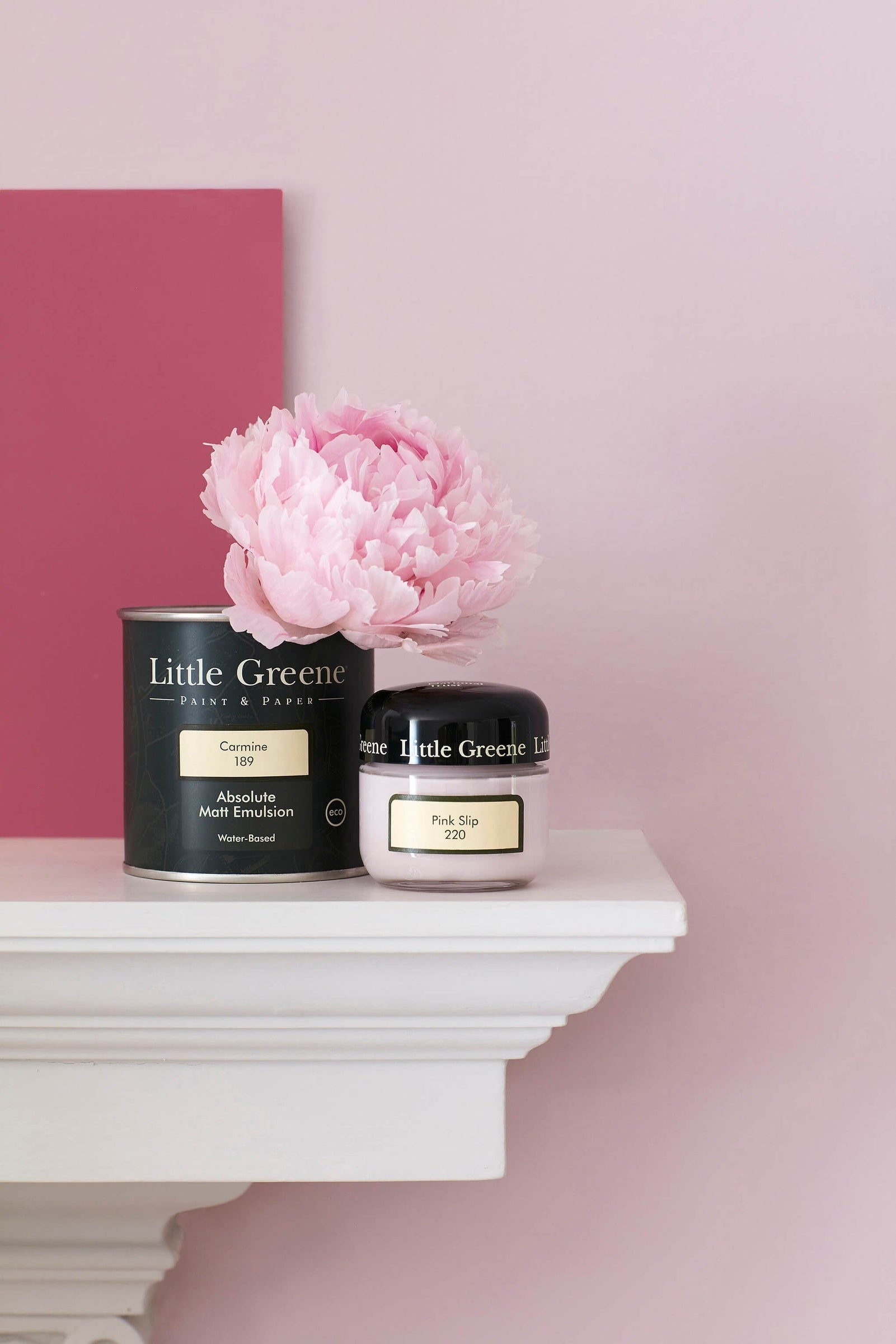 Little Greene Pink Slip (220) - Tester in een interieur