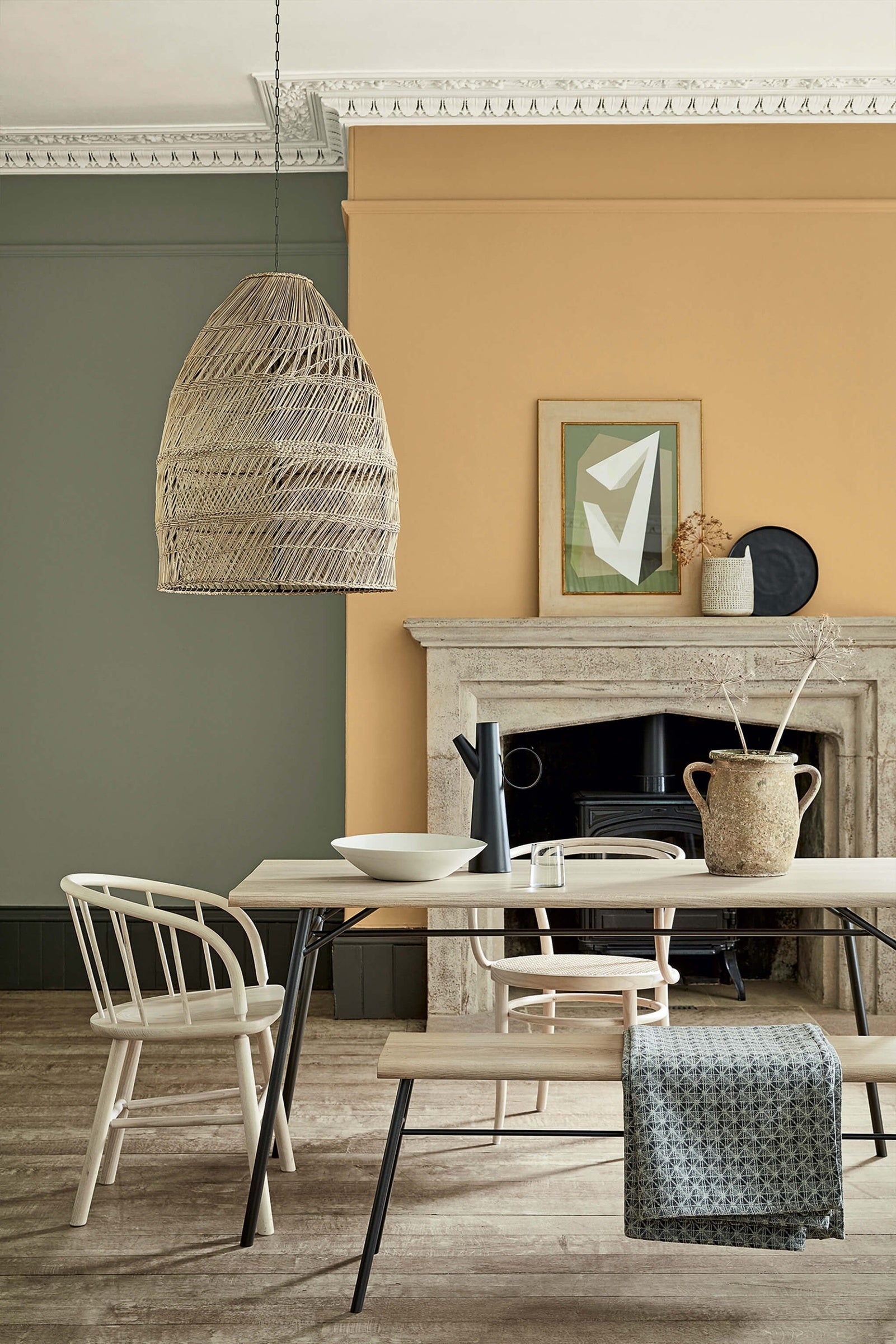 Little Greene Sage Green (80) - Tester in een interieur