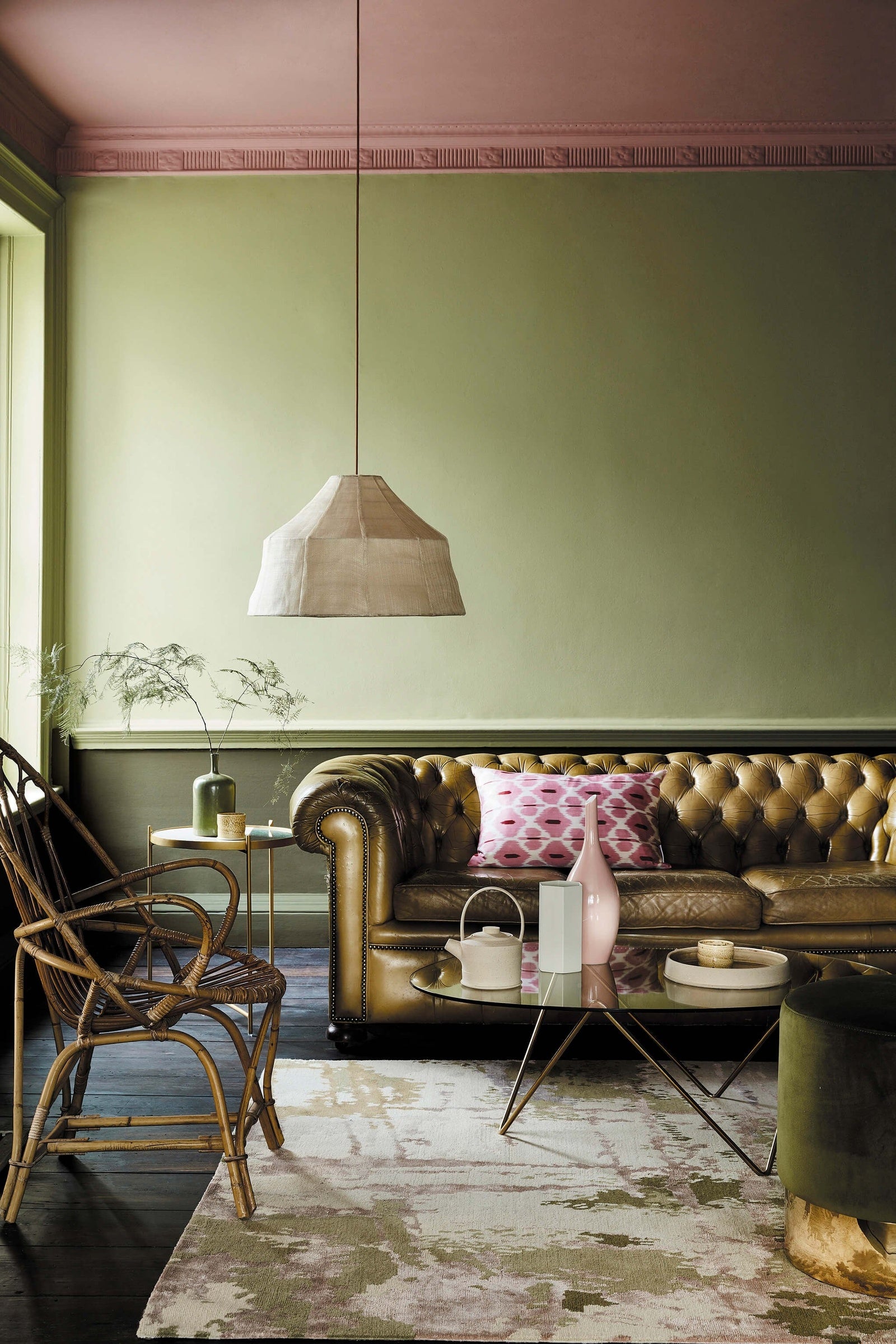 Little Greene Sir Lutyens Sage (302) in een interieur