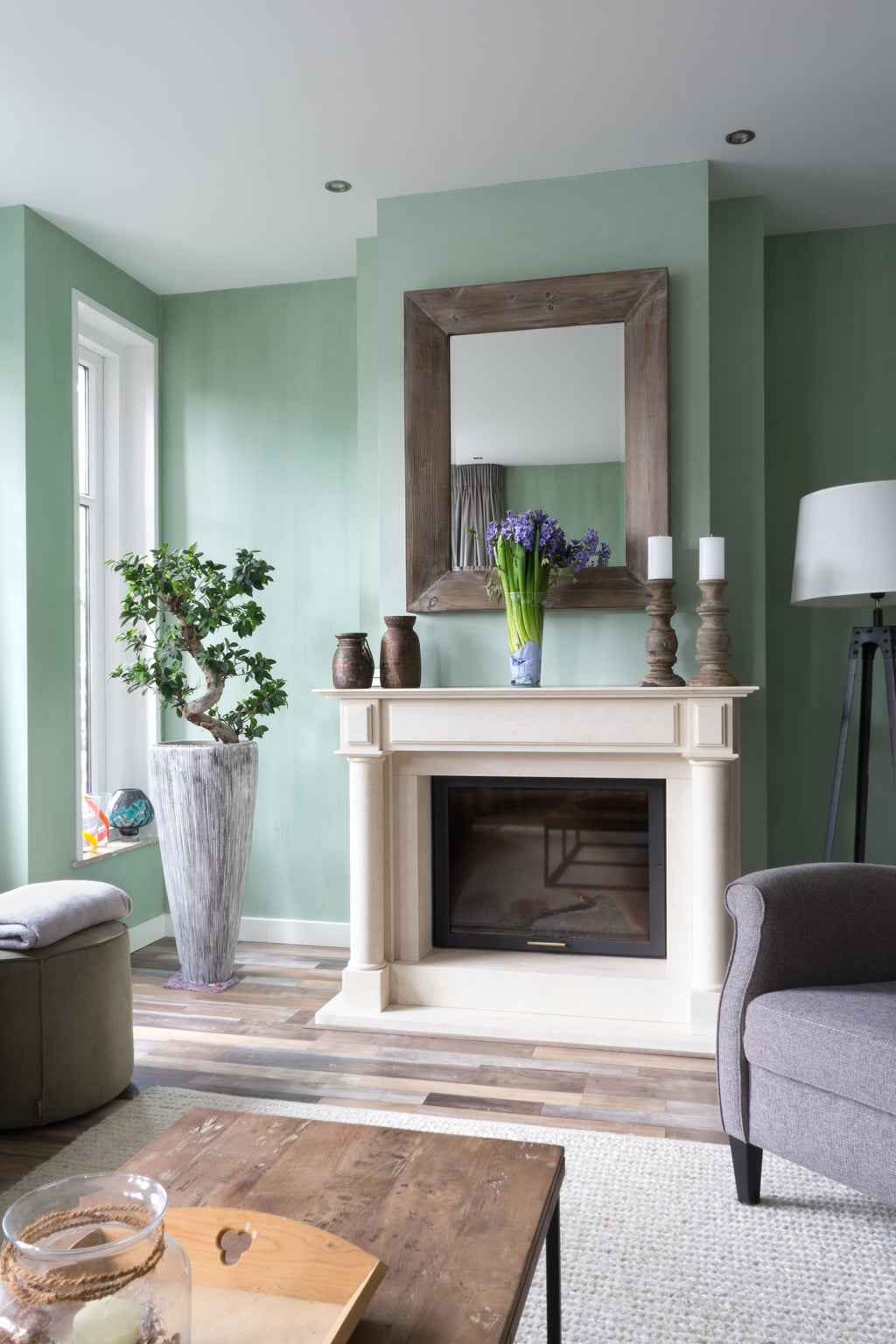 Pure & Original Poetic Blue Fresco kalkverf in interieur