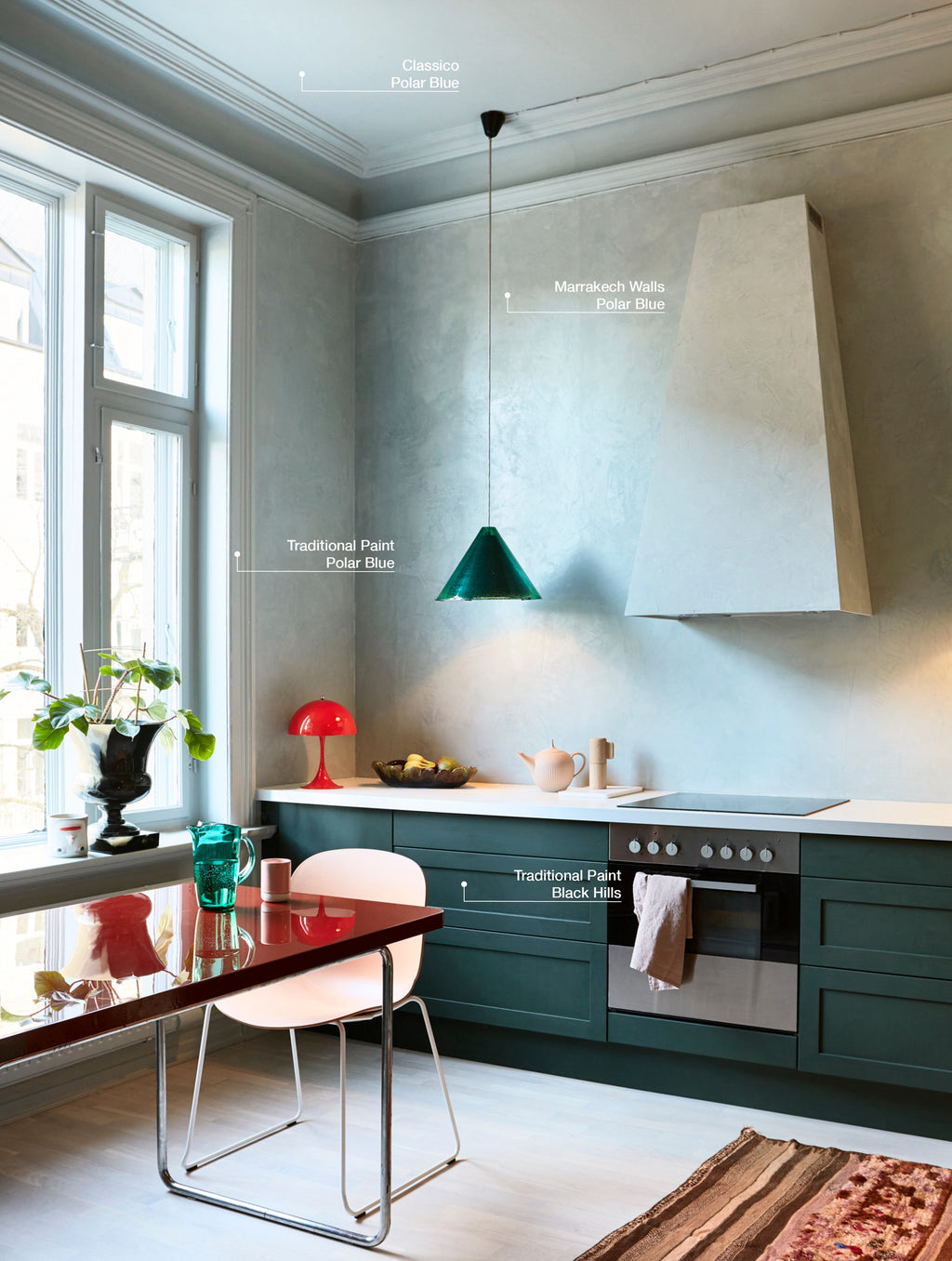 Pure & Original Polar Blue Marrakech Walls kalkstuc in interieur