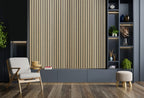 Staal Akoestisch paneel hout - Beige essen - Op maat