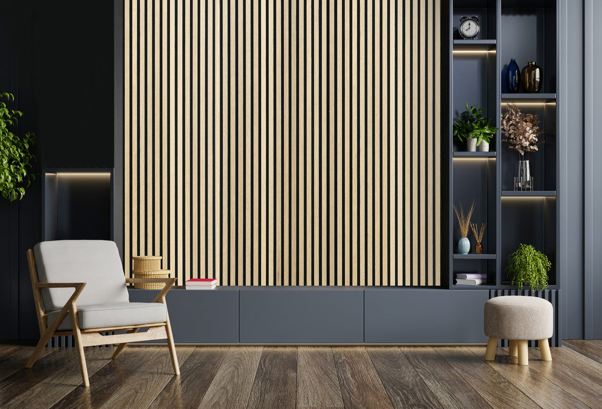 Staal Akoestisch paneel hout - Beige essen - Op maat