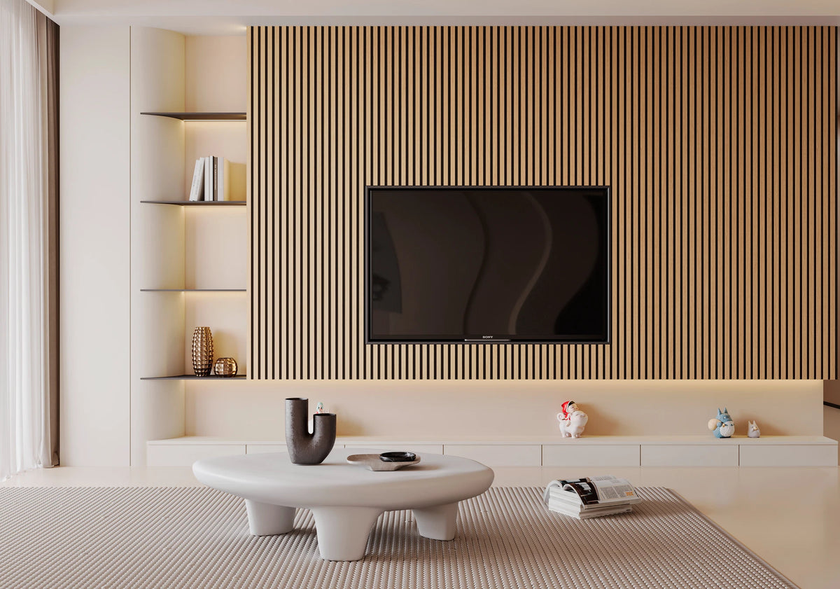 Akoestisch paneel hout - Beige licht eiken