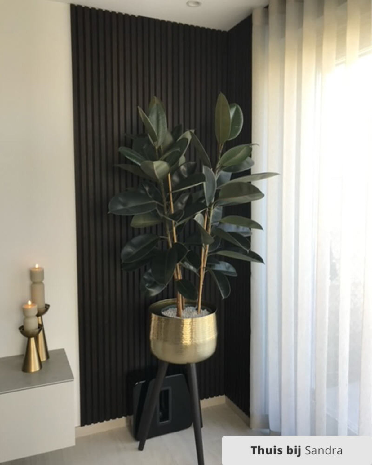 Akoestisch paneel hout - Donkerbruin gerookt eiken